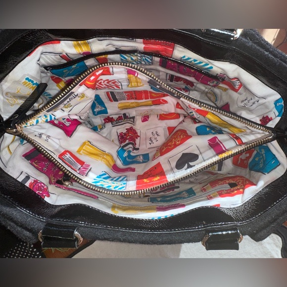 🖤 Kate Spade New York Black Italian Wool Felt Top Handle Tote - Picture 7 of 10